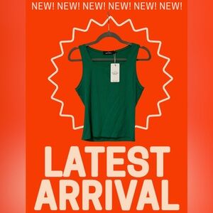 NWT- Trendy Queen Vibrant Green Tank Top - Women’s Large